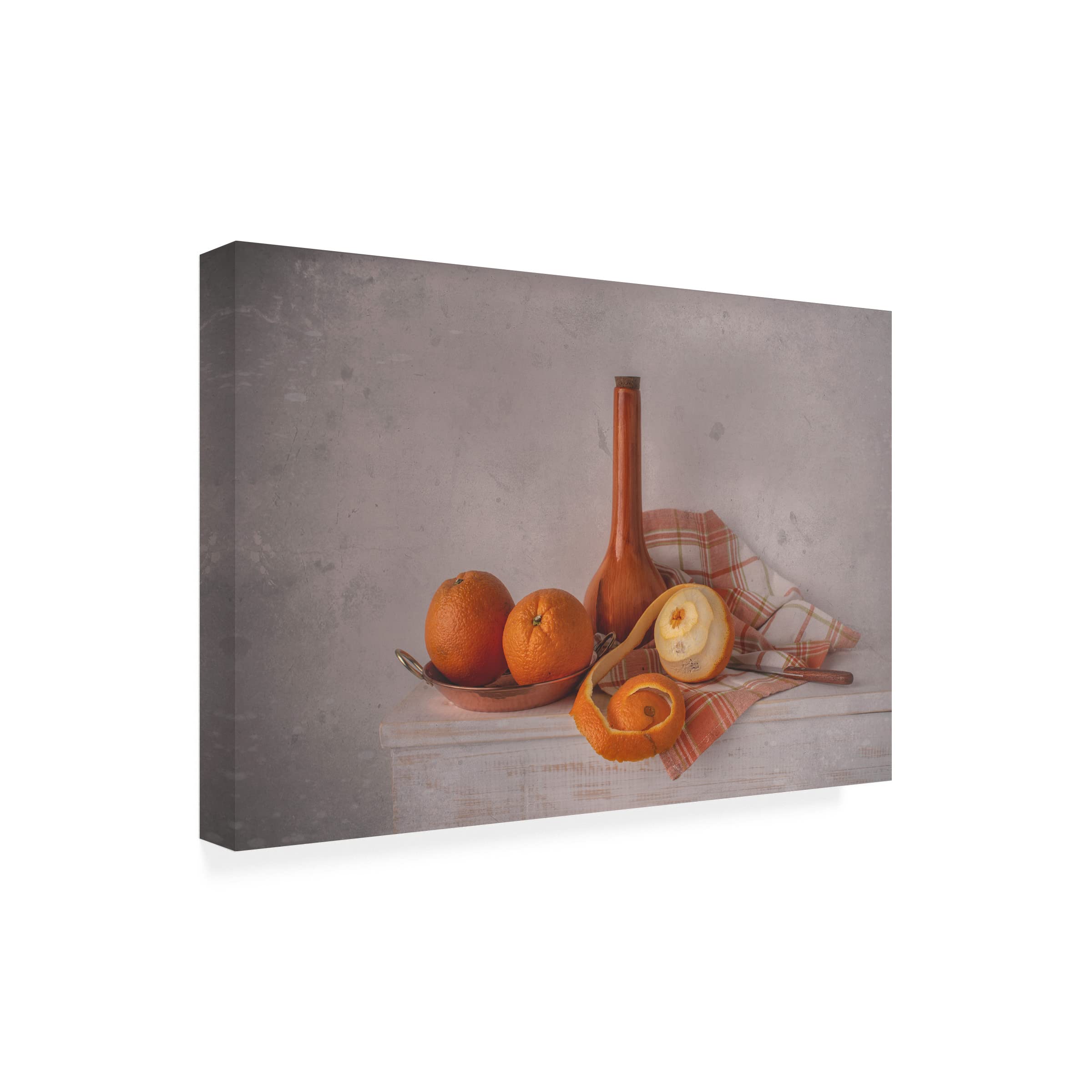 Trademark Fine Art 'Oranges' Canvas Wall Art Print by Margareth Perfoncio - Vibrant Fruit Still Life Painting for Kitchen, Dining Room & Home Decor