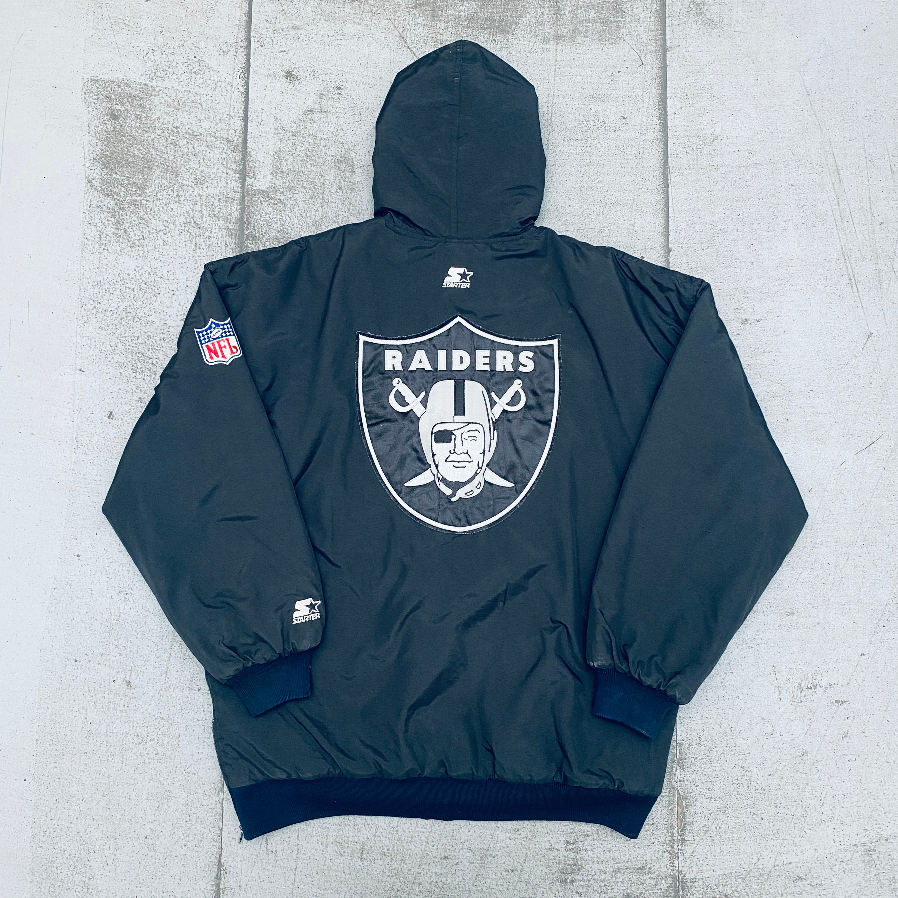 1990s Oakland Raiders Full-Zip Starter Parka Jacket - XL | Vintage NFL Football Outerwear for Men | Game Day, Tailgating & Cold Weather Wear