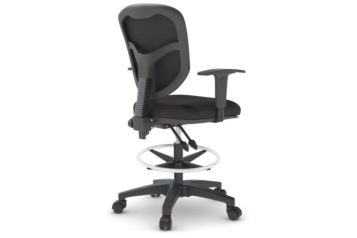 Ergonomic Fabric Drafting Chair with Adjustable Height & Lumbar Support - Comfortable Office & Home Desk Chair for Architects, Artists & Designers - Perfect for Long Hours of Drawing & Drafting Work