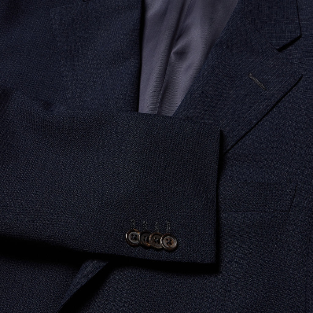 Premium CORNELIANI Notch Lapel Blended Wool Suit for Men - Navy Blue - Business & Formal Wear - Perfect for Office, Weddings & Special Occasions
