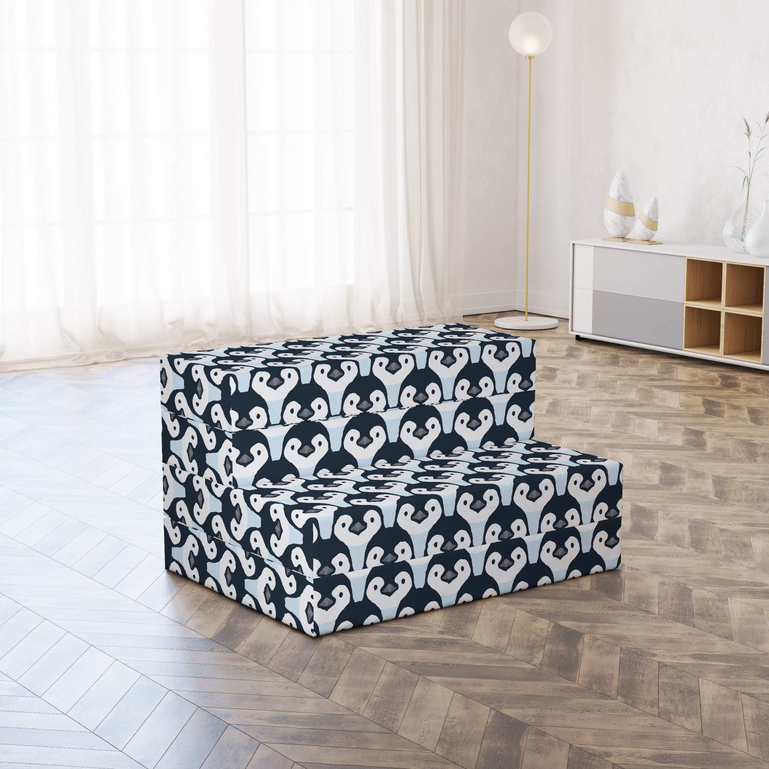 Ambesonne Penguin Foldable Mattress - Birds Face Pattern, 74.8