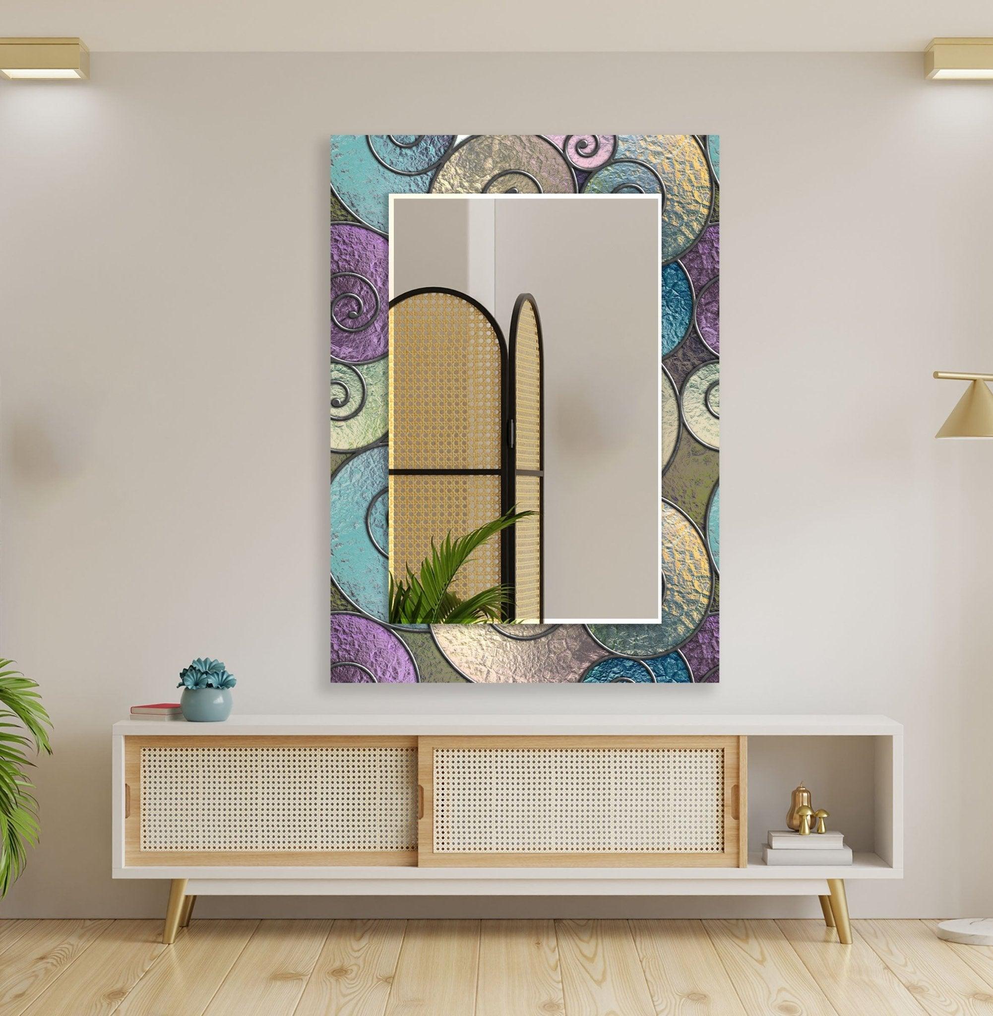 Abstract Spiral Wall Mirrors - Modern Decorative Round Mirror for Living Room, Bedroom, Entryway - Unique Home Decor & Stylish Interior Design Accent