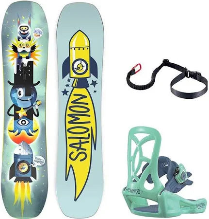 Salomon Junior Team Package 2025 Snowboard 100cm - Kids All-Mountain Freestyle Snowboard for Boys & Girls - Perfect for Park, Powder & Groomed Runs