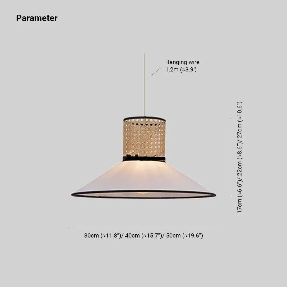 Rattan & PVC Mixed Materials Pendant Light - Modern Boho Ceiling Lighting Fixture for Dining Room, Bedroom, or Living Room Decor