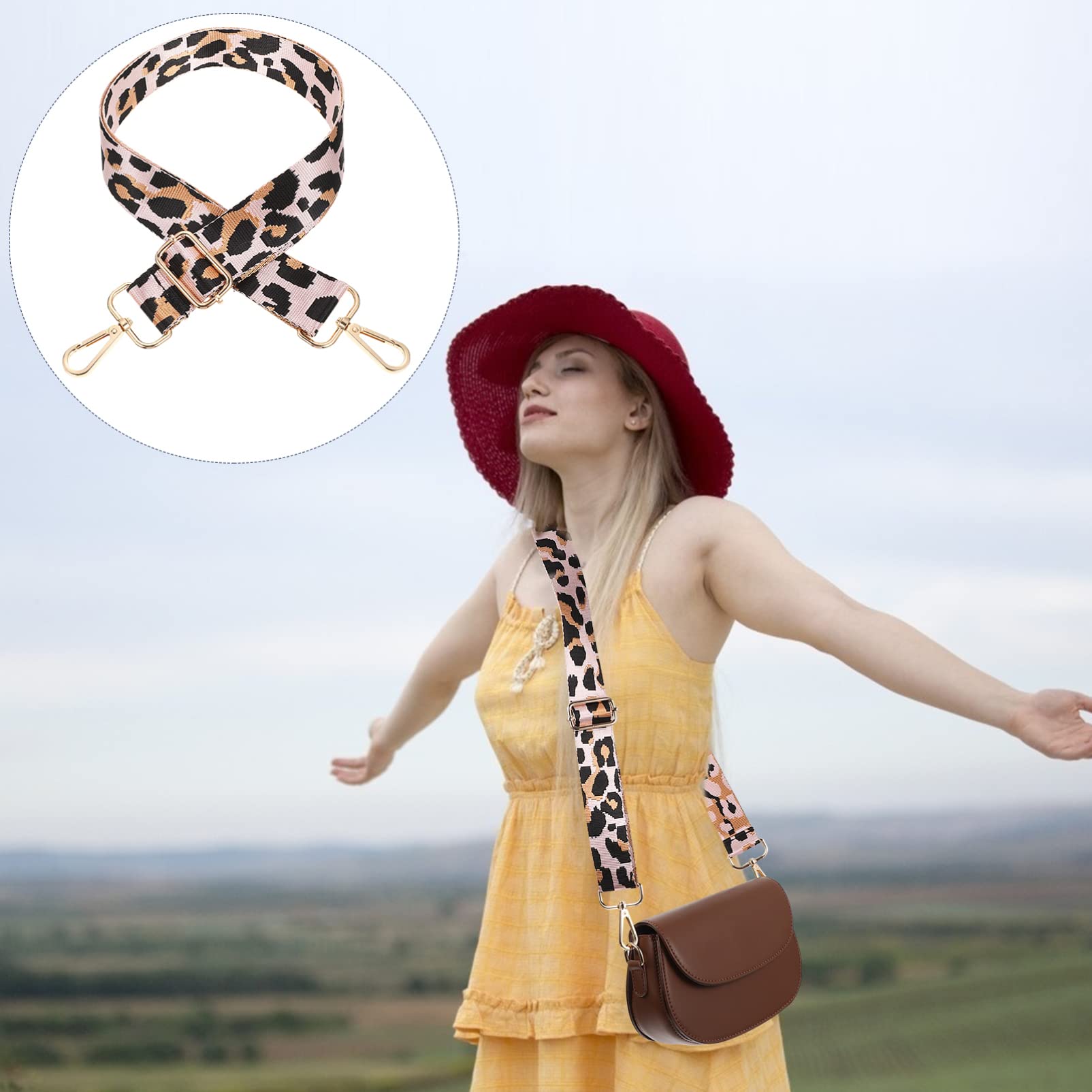 Adjustable Leopard Print Replacement Handbag Straps - Wide Shoulder Strap for Crossbody Bags & Luggage | Perfect for Travel, Shopping & Everyday Use