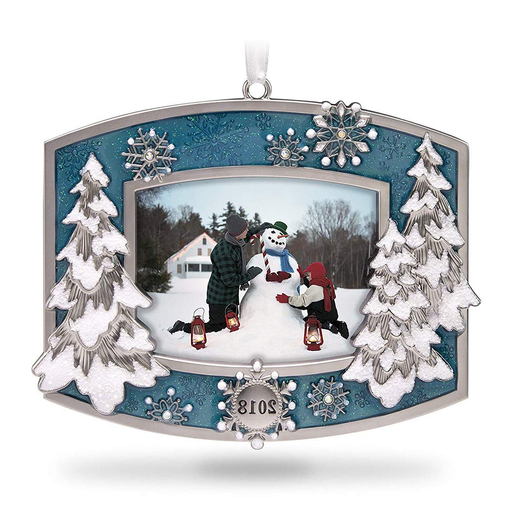 Hallmark 2018 Christmas Ornament - Dated Metal Photo Frame with Picture Display - Perfect for Holiday Tree Decorations, Gift Giving & Memory Keepsakes