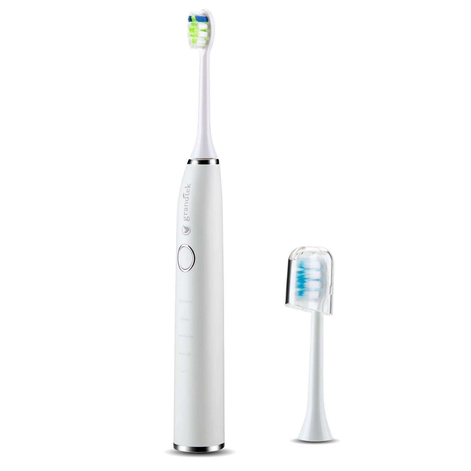 Mozeeda Sonic Electric Toothbrush - USB Rechargeable, 5 Cleaning Modes with 2-Minute Timer, Soft Bristles for Sensitive Teeth & Gum Care, Includes 1 Replacement Head, IPX8 Waterproof (White) - Perfect for Travel, Home & Daily Oral Hygiene Routine