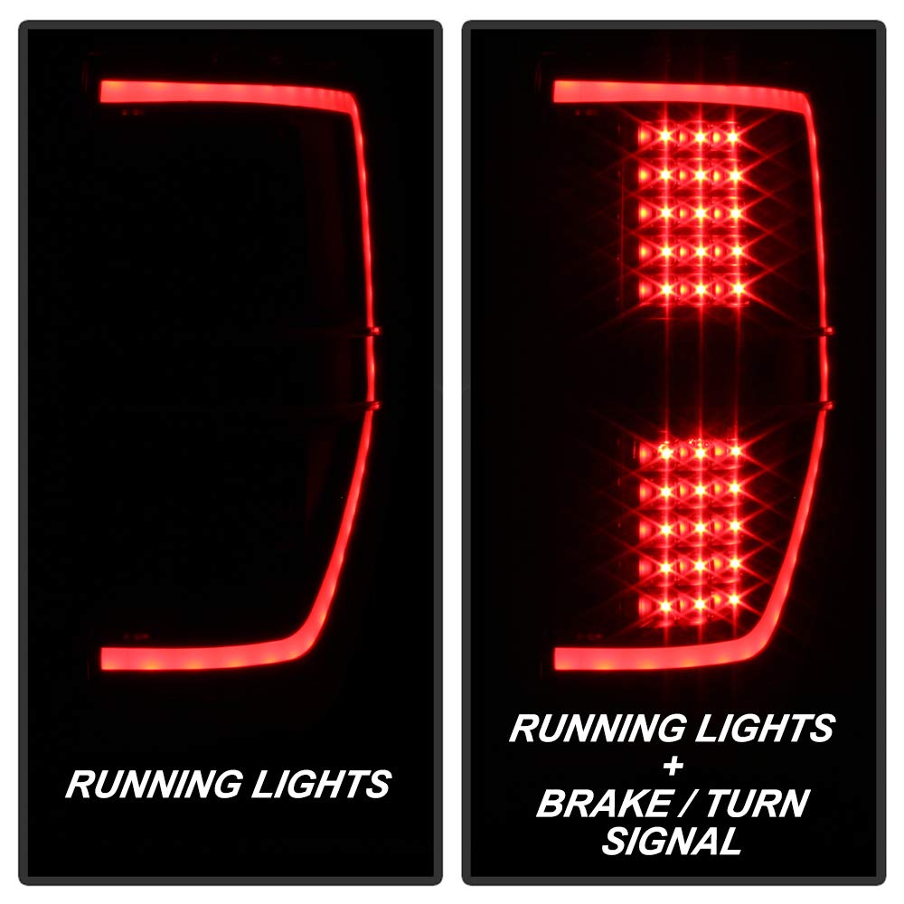 ACANII LED Tail Lights for 2009-2014 Ford F150 - Black Housing Tube Style Brake Lamps Pair (Driver & Passenger Side) - Durable & Bright Replacement for Enhanced Night Visibility & Safety
