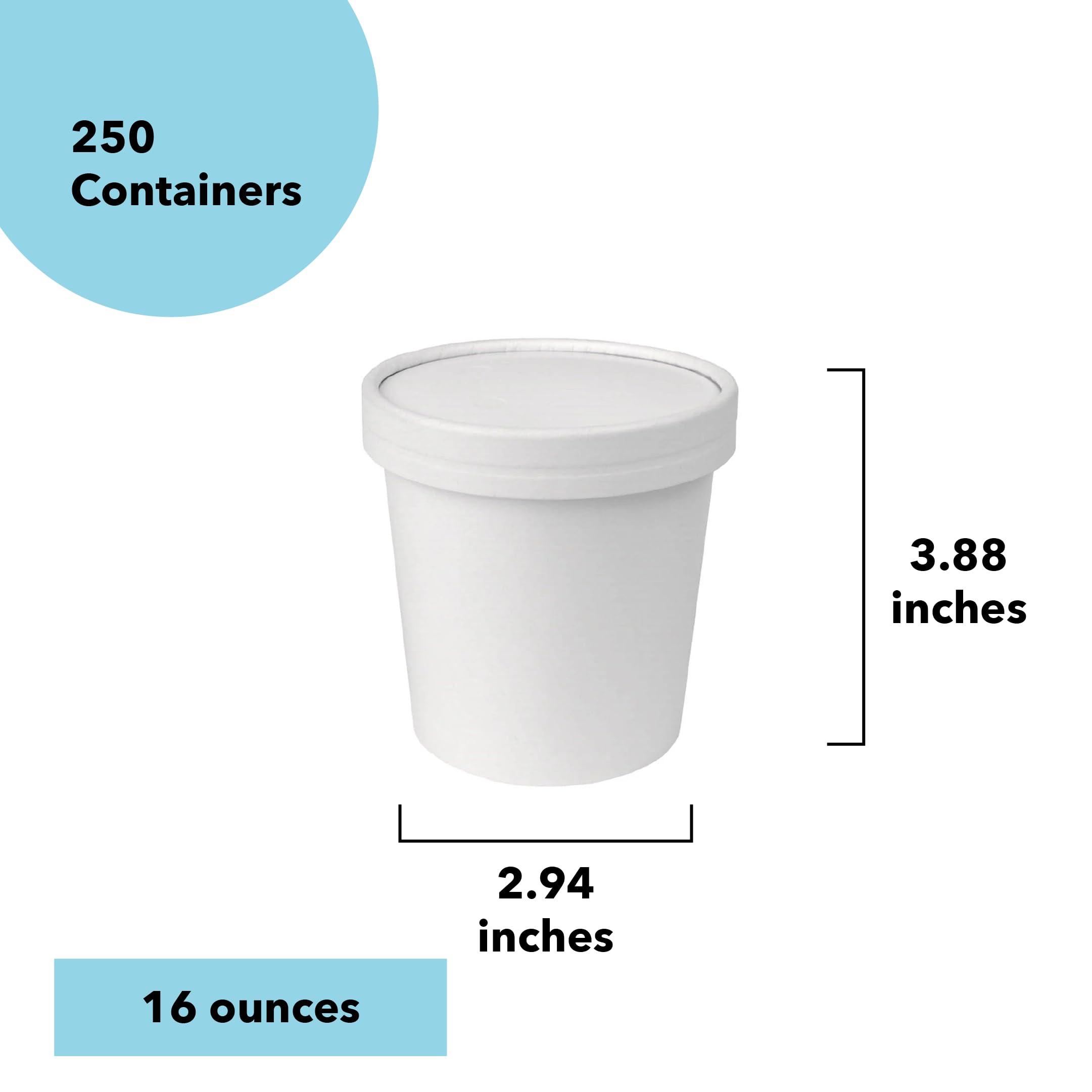 UNIQ 200-Count 32 oz Premium Freezer Containers with Airtight Lids - Heavy Duty Quart Ice Cream Storage Containers for Frozen Desserts, Meal Prep & Bulk Food Storage | BPA-Free Leakproof Food Containers