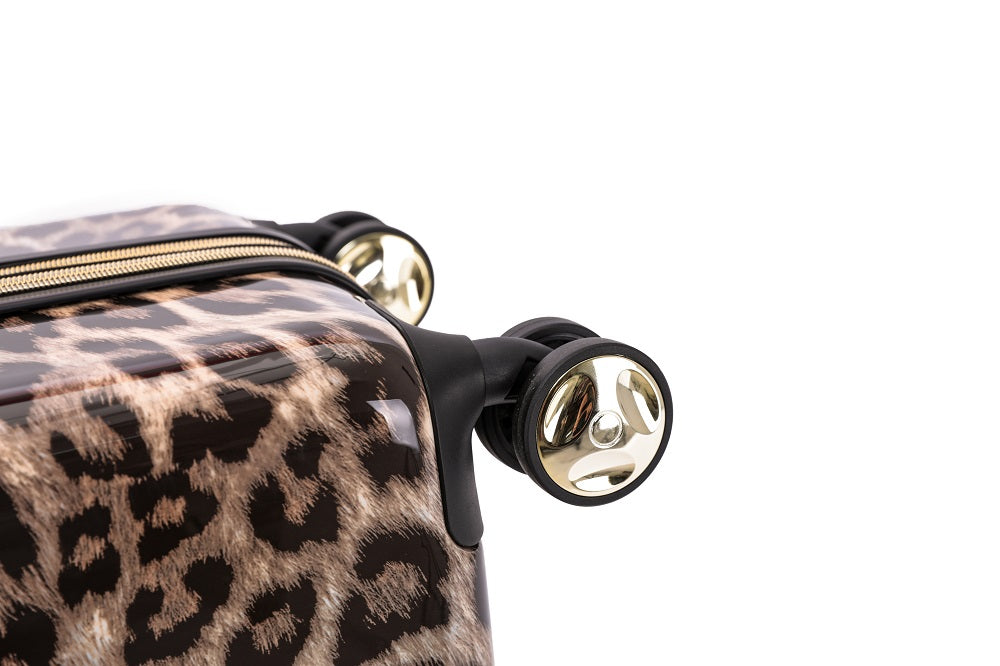 Tosca 25 Inch Medium 4 Wheel Hard Shell Suitcase - Leopard Print Luggage for Travel, Business Trips & Vacation | Durable Spinner Carry-On with Smooth Rolling Wheels