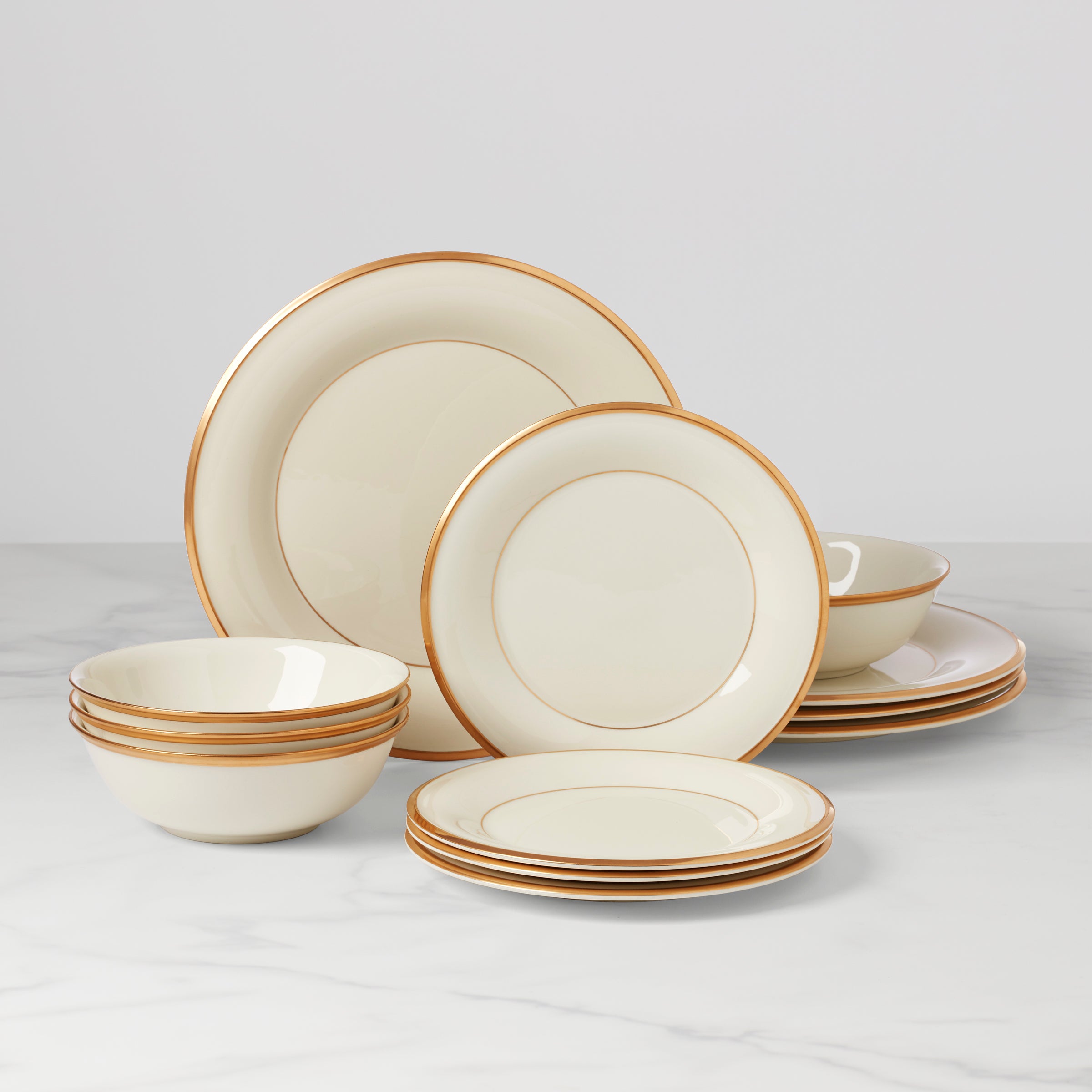 Eternal 12-Piece Dinnerware Set - Porcelain Dinner Plates, Bowls & Mugs - Elegant Tableware for Family Dining, Dinner Parties & Restaurant Use