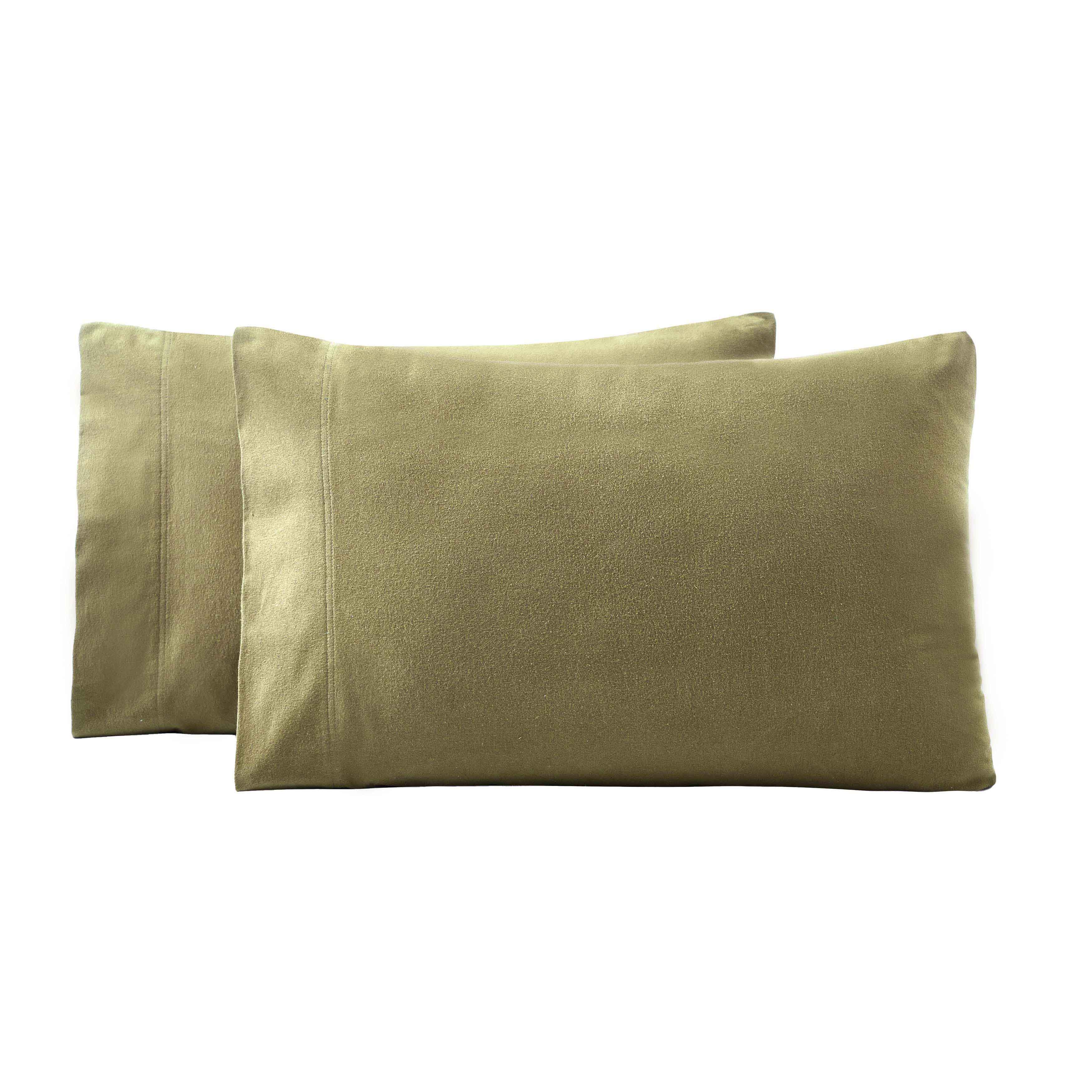Premium Rome Flannel Cotton Solid Brushed Pillowcases Set of 2 - Soft & Cozy Bedding for Winter Nights, Home Decor, and Guest Room Essentials