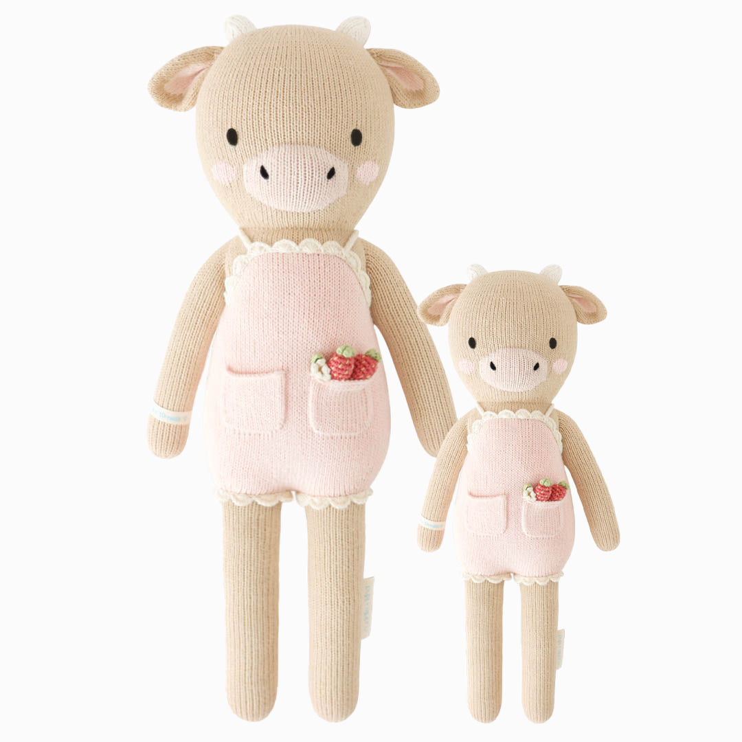 Ava the Cow Plush Toy - Powder Pink Stuffed Animal for Kids, Soft & Cuddly Gift for Birthdays & Nursery Decor