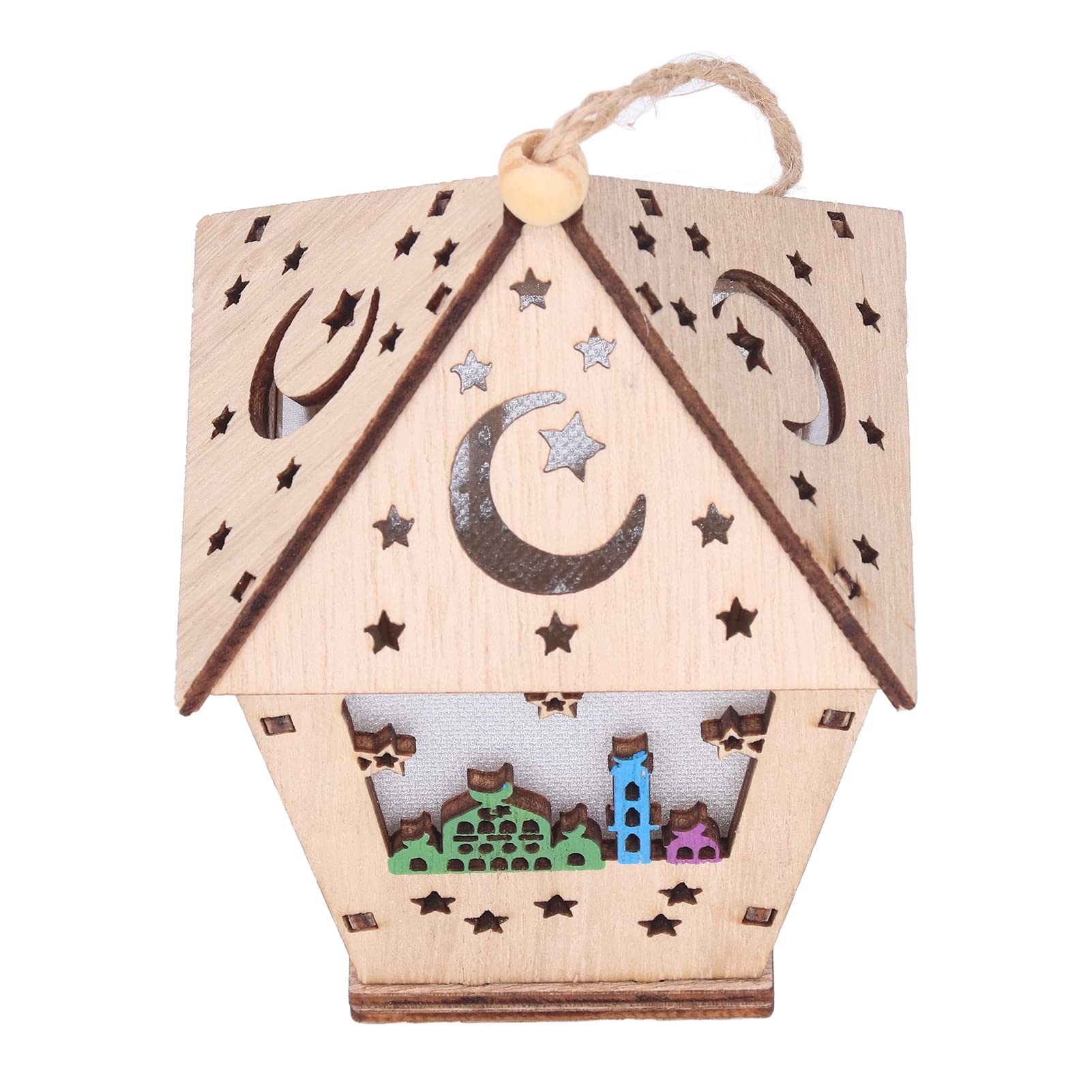 Ramadan Lamp - Wooden LED Decorative Light with 3D House Design for Home & Office | Perfect for Ramadan Decor, Islamic Holidays, and Cultural Celebrations