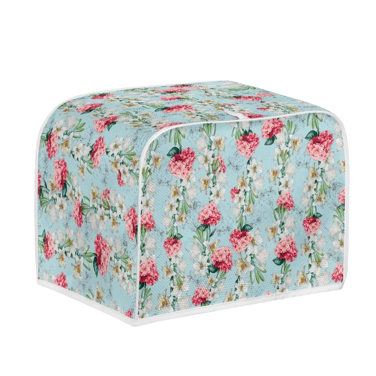 Lotus Orchid Lily Print 4-Slice Toaster Oven Cover - Fingerprint Protection Bakeware Protector, Washable Bread Maker Cover for Kitchen Accessories (Green) - Perfect for Countertop Protection & Kitchen Decor