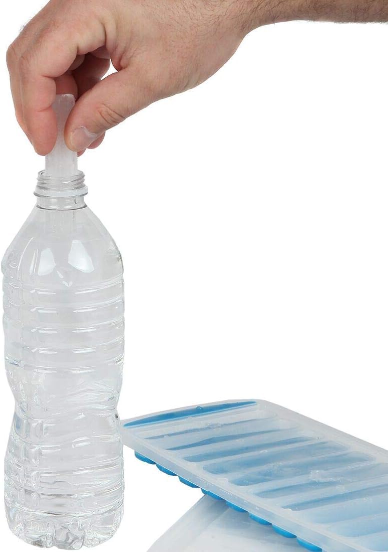 Lily's Home Silicone Ice Cube Tray Set - 3-Piece Quick Freeze Ice Trays with Lids, Makes 30 Cubes (10 Slots Each) - Perfect for Cocktails, Iced Coffee & Beverage Cooling - BPA-Free Flexible Ice Cube Molds for Home & Bar Use