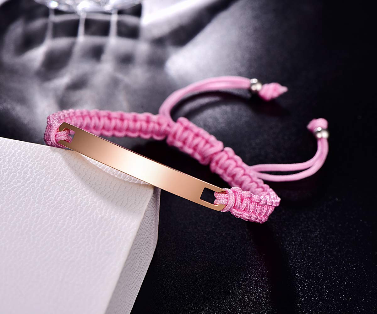 Custom Engraved Rope Braided Couple Bracelets - Personalized Matching His & Hers Cuff Bangles with ID Names - Handmade Romantic Gift for Anniversaries, Weddings & Valentine's Day