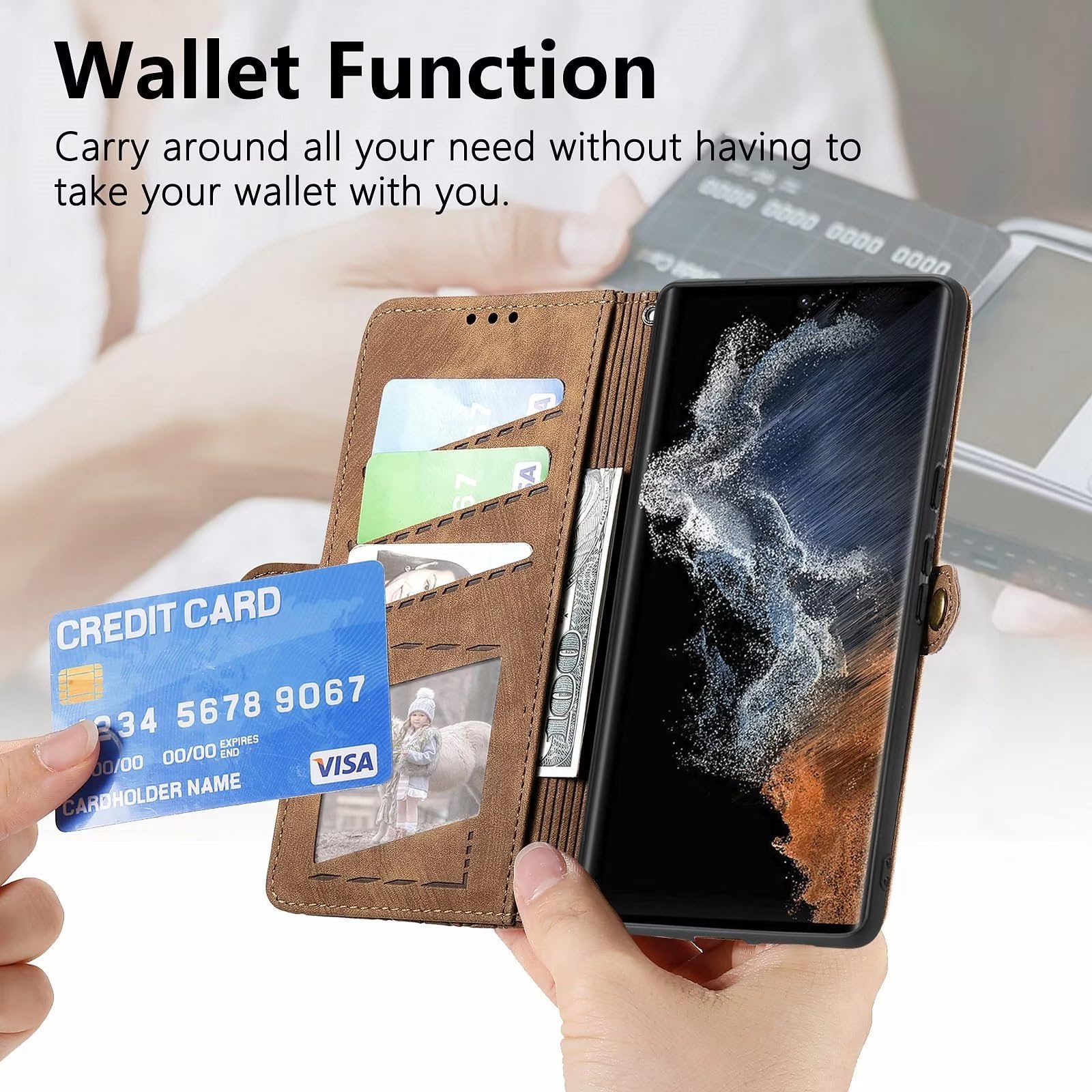 Magnetic PU Leather Wallet Case for Huawei P30 - Slim Flip Phone Cover with Card Slots & Secure Closure | Perfect for Business, Travel and Everyday Use