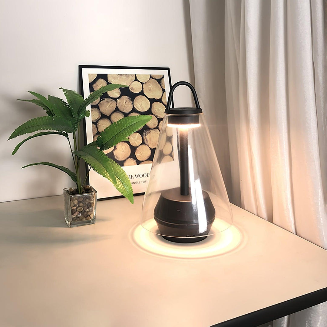 USB Rechargeable Shuttle Table Lamp with Built-in Battery - Perfect for Bedroom, Office & Night Reading