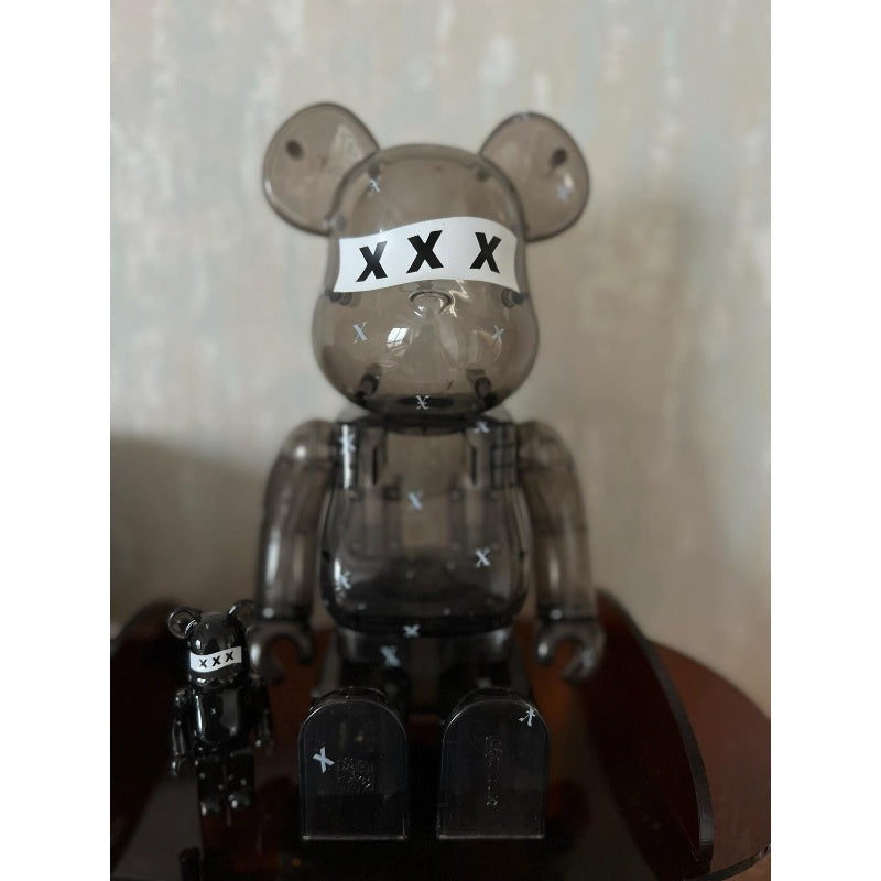 Be@rbrick God Selection Xxx Black Clear 100% & 400% Collectible Art Toy - Perfect for Display, Anime Fans & Urban Art Collections