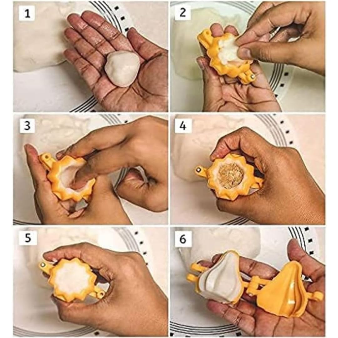 Premium Plastic Prasad Laddoo Spoons & 6-Cavity Silicone Modak Molds Set - Eco-Friendly Diwali Sweets Tools for Ganesh Chaturthi, Chocolate Filling, Mithai, Cake Decorating & Indian Festival Cooking