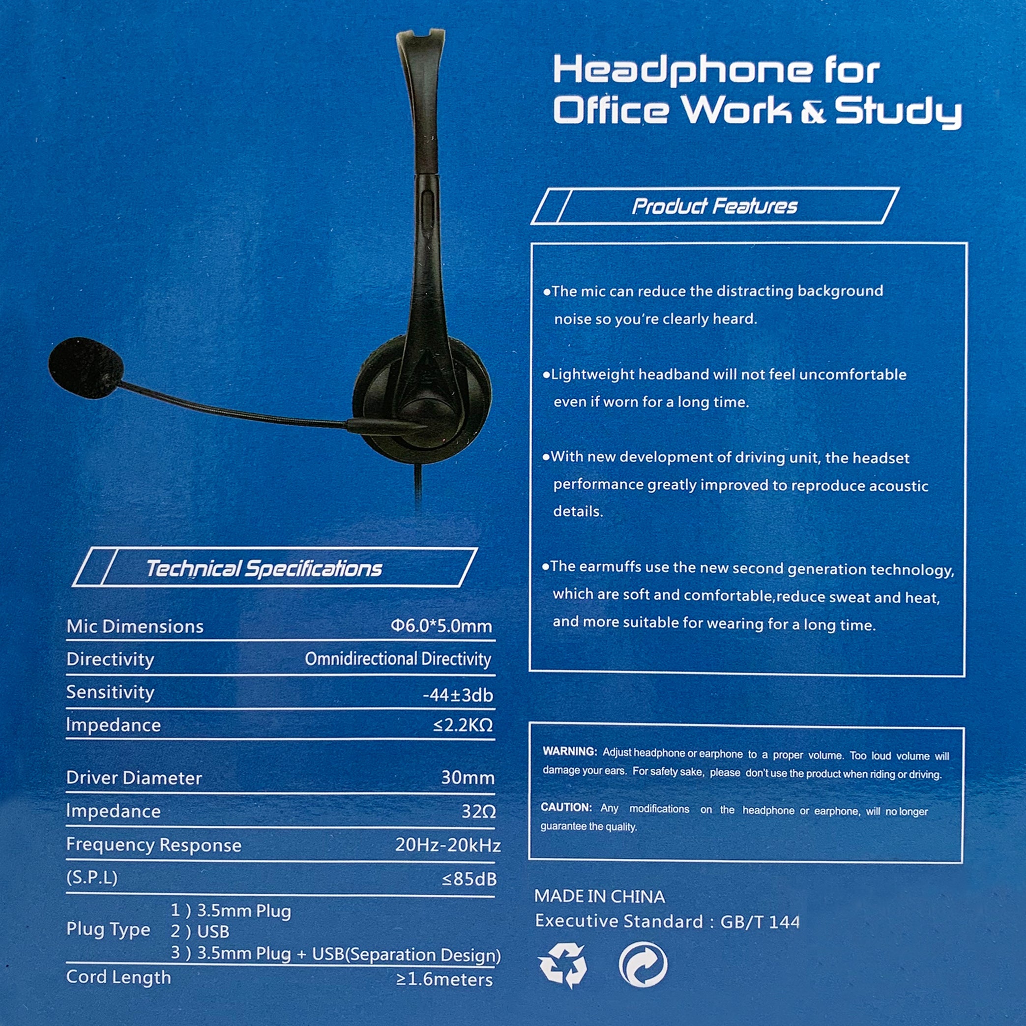 MaximalPower Professional USB Computer Headset with Noise-Canceling Microphone & Soft Leather Earpads - Volume Control Gaming Headphones for PC, Laptop, Zoom, Skype, Webinars, Call Center, Office Work & Online Classes