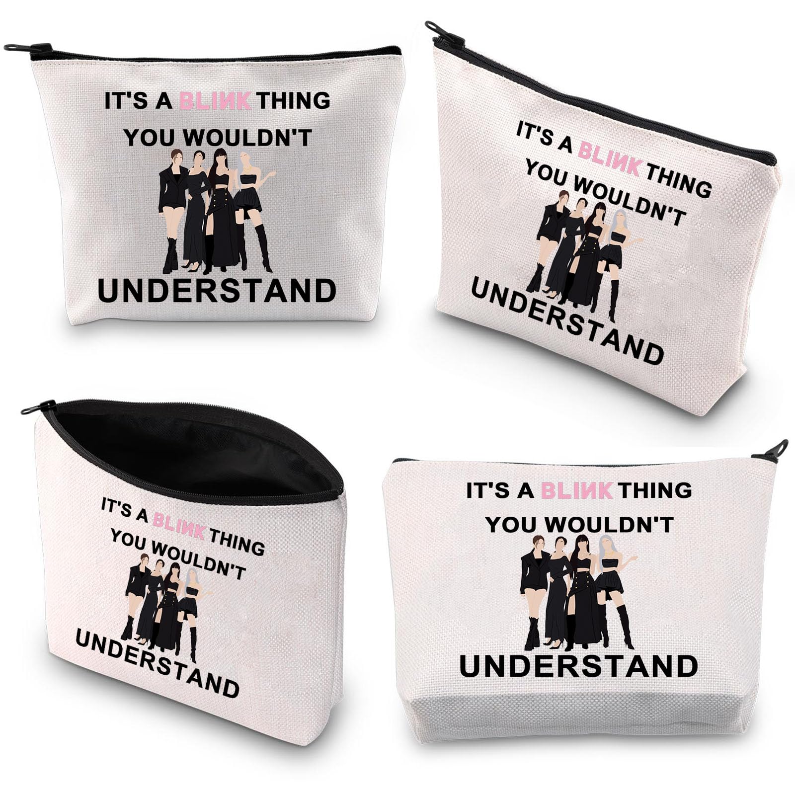 BDPWSS K-Pop Makeup Bag - Black K-Pop Singer Inspired Cosmetic Pouch for BLINK Fans | Perfect Music Lover Gift for Concerts, Travel & K-Pop Merch Collectors