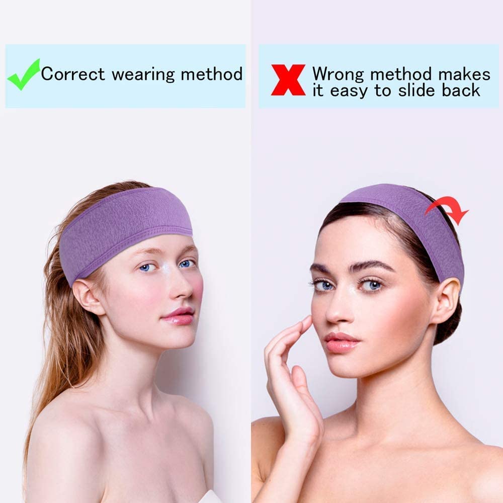 **Zhunmun Adjustable Elastic Facial Spa Headband - Non-Slip Stretchable Washable Makeup & Hair Band for Women - Perfect for Yoga, Sports, Bath, Shower & Skincare Routine**