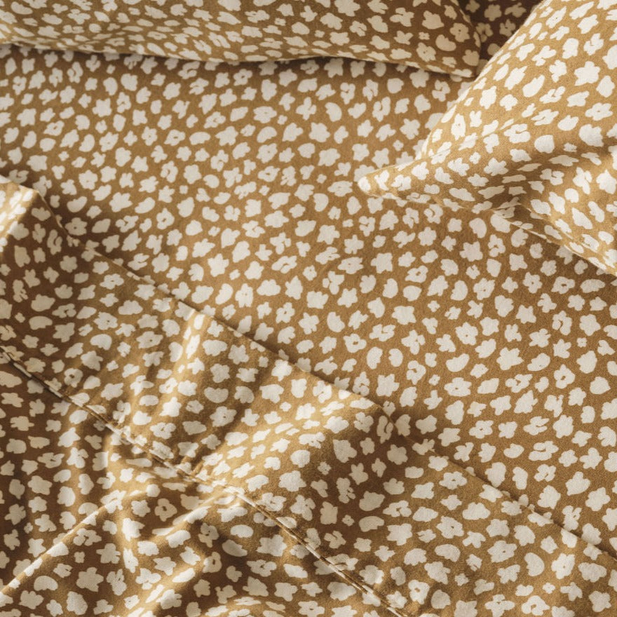 Premium Abbi Dijon Flannelette Sheet Set - Soft & Cozy Flannel Bedding by LINEN HOUSE - Perfect for Winter Nights & Cold Weather Comfort
