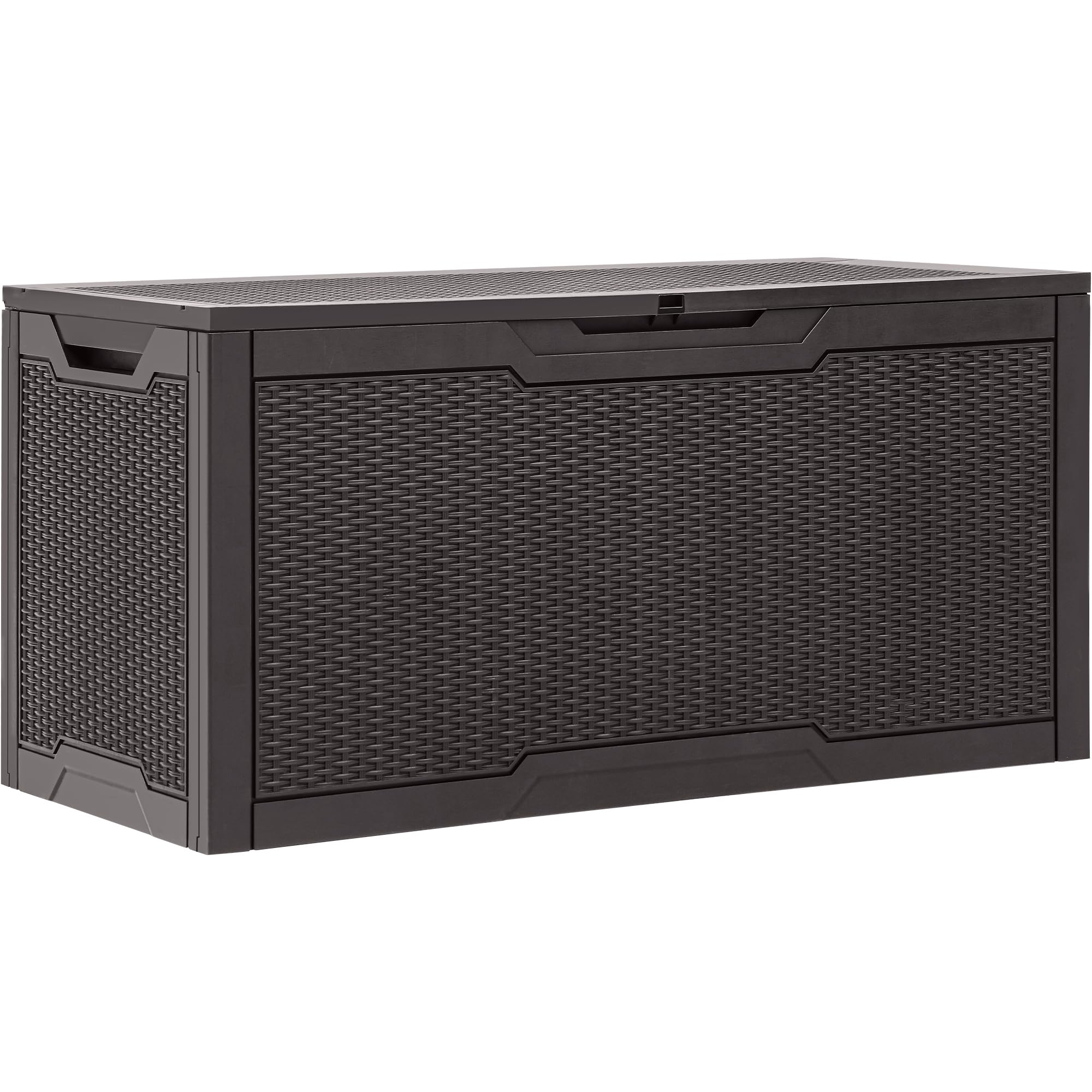YITAHOME 100 Gallon Large Resin Deck Box - Waterproof Outdoor Storage Container for Patio Furniture, Garden Tools, Pool Toys & Cushions - Lockable Deck Box for Backyard, Poolside & Garden Organization (Dark Brown) - Perfect for Storing Outdoor Essentials in All Seasons
