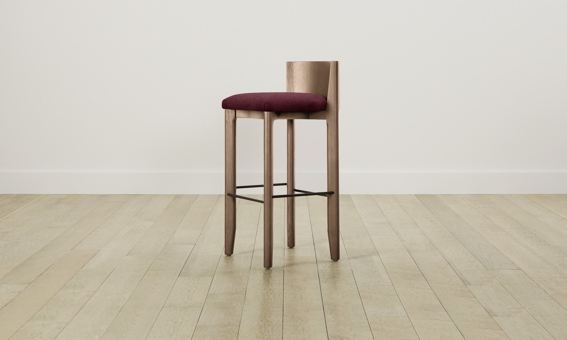 Delancey Bar & Counter Stool - Performance Velvet Upholstery in Merlot Red - Perfect for Kitchen Islands, Home Bars & Modern Dining Areas
