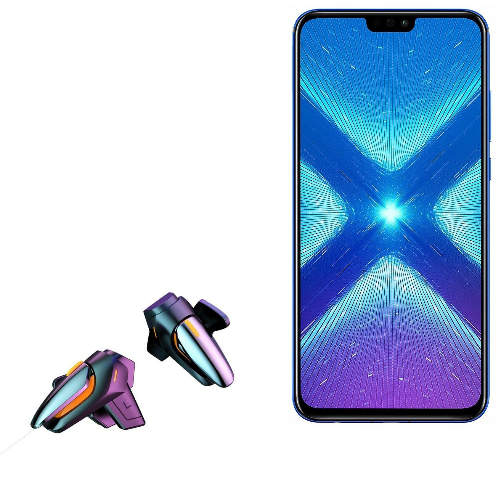 BoxWave Gaming Gear for Honor 8X Max - Touchscreen QuickTrigger with Trigger Buttons for Fast Mobile FPS Gaming (Jet Black) | Perfect for PUBG, Call of Duty Mobile & Fortnite Battles