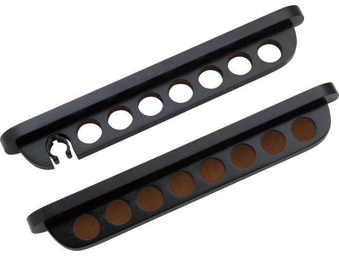 Action 7 Cue Wall Rack with Bridge Clip - Premium Billiard Pool Cue Holder for Home Game Room & Bar Decor
