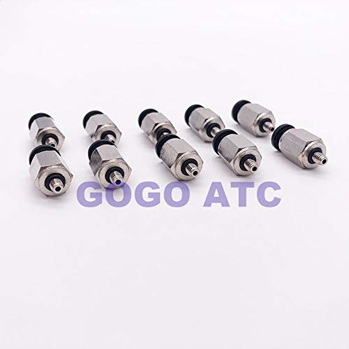 Mini Quick-Connect Gas Pipe Straight Fitting PC4/6 - M3 M4 M5 M6 Pneumatic Air Hose Connector - (PC4, M4 Size) - Ideal for Air Compressors, Pneumatic Tools & DIY Projects