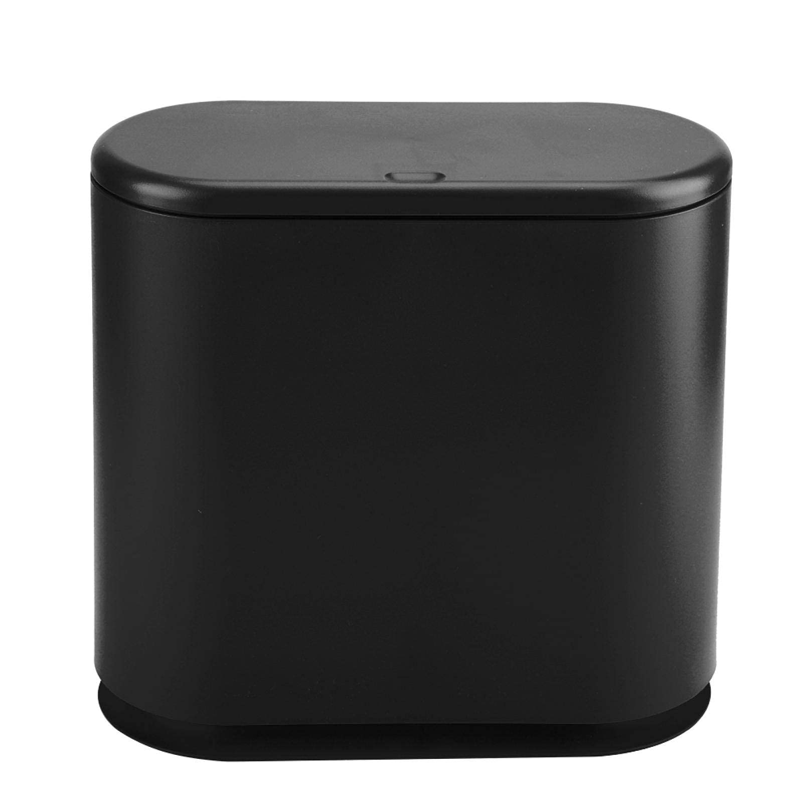 Portable Trash Can for Office & Bathroom - Small Waste Bin with Lid, Odor Control, Durable Plastic (Black) - Perfect for Home, Office, Desk, and Travel Use
