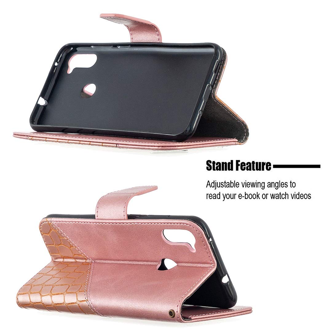 Slim PU Leather Wallet Case for Samsung Galaxy A11 with Credit Card Holder & Kickstand - Premium Solid Color Protective Phone Cover for Everyday Use & Travel