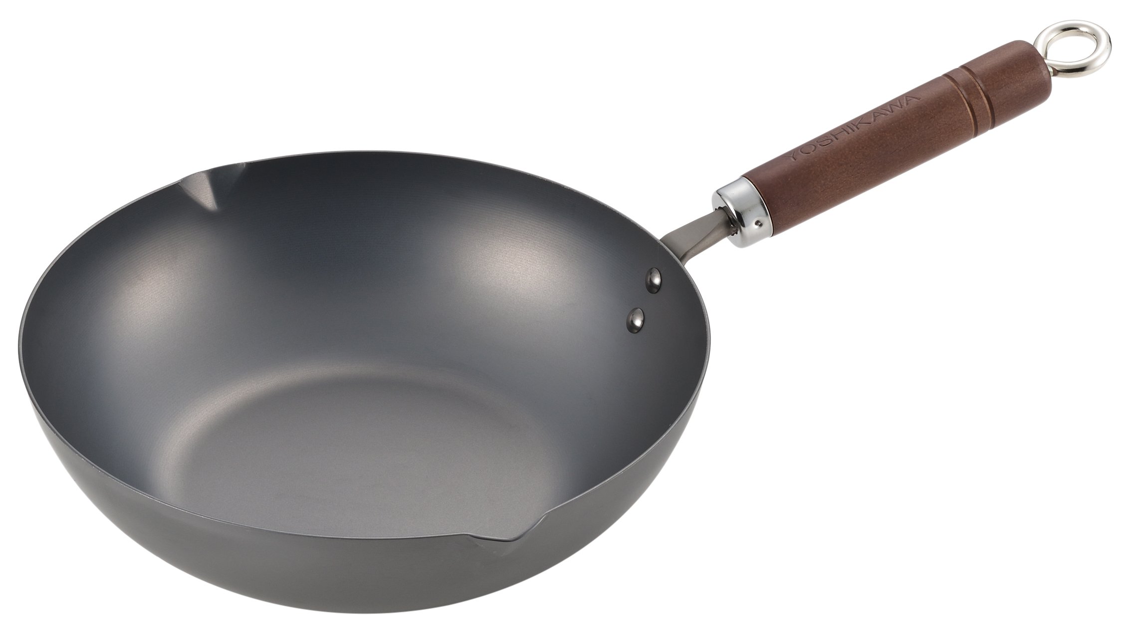 Yoshikawa Premium Black Steel Frying Pan - 9 Inch Professional Skillet for Searing, Sauteing & Stir-Frying - Perfect for Home Chefs & Restaurant Use