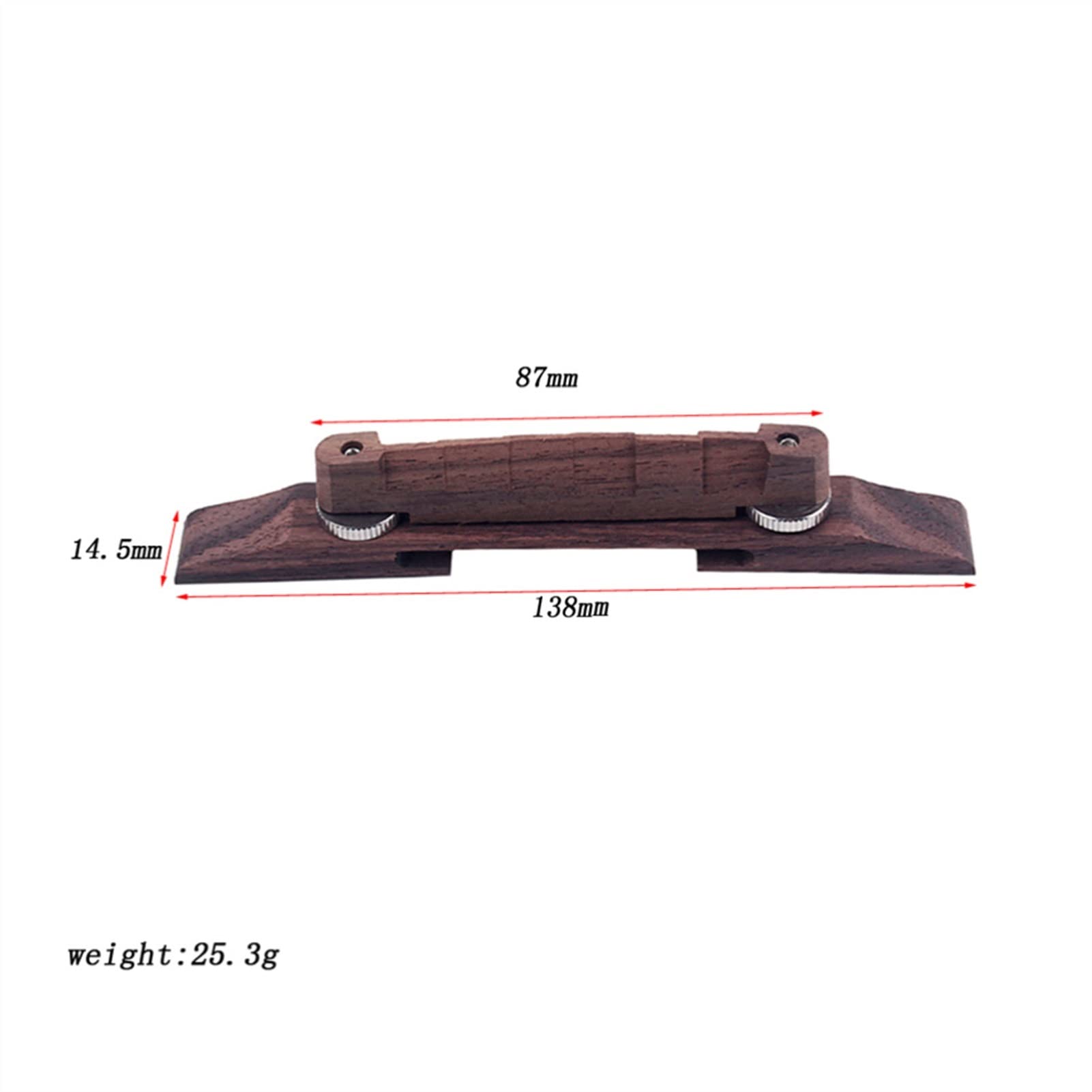 Premium Rosewood Floating Guitar Bridge - Brown Roller Saddle Archtop Bridge for Bass & Electric Guitars | Perfect for Jazz, Blues & Rock Performances
