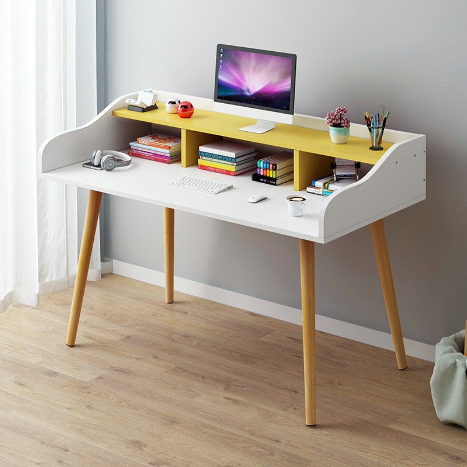 Ergonomic 045 Computer Desk for Home Office - Modern Workstation with Sturdy Design, Perfect for Remote Work & Study Spaces