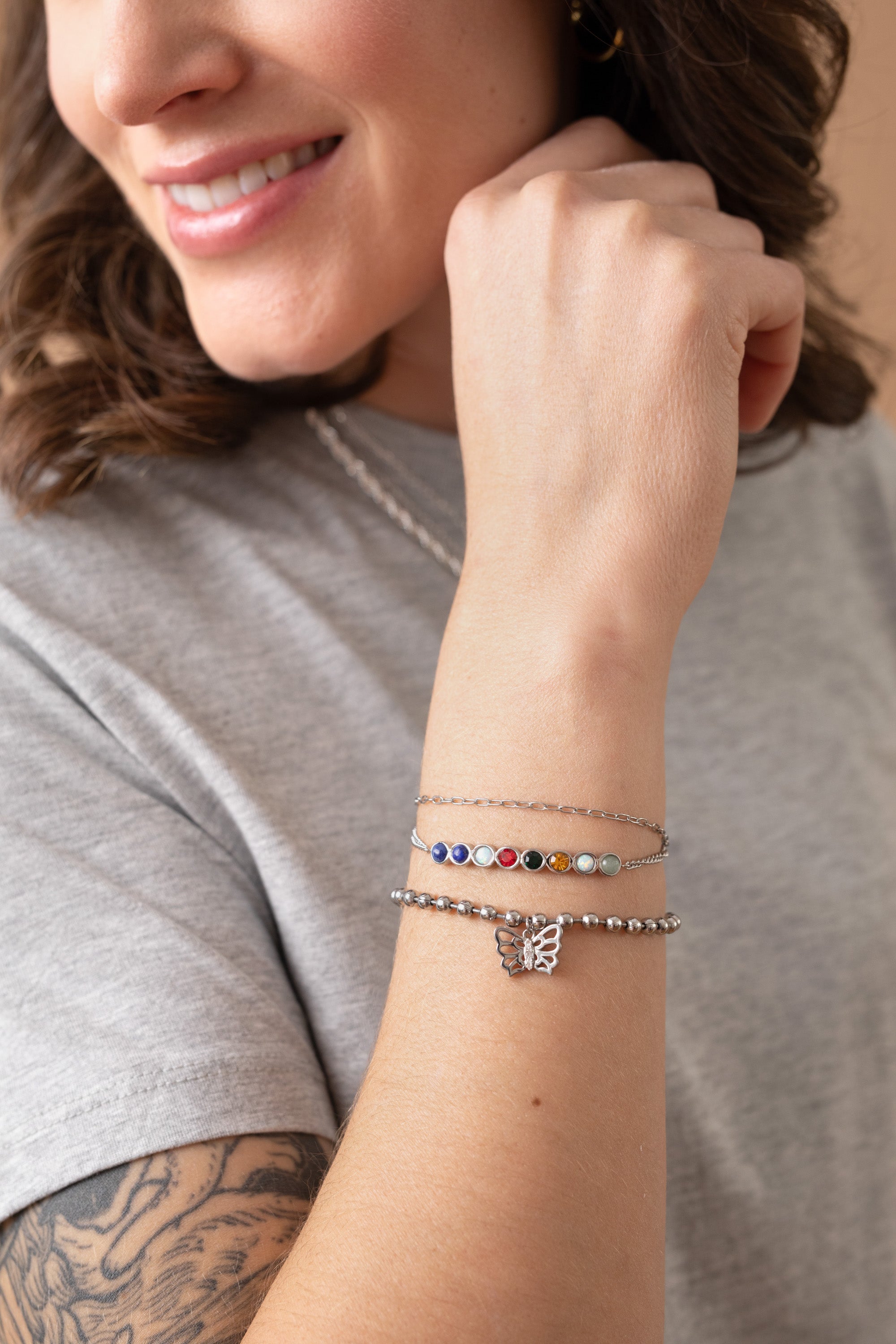 Butterfly Ball Chain Bracelet for Women - Dainty Gold Silver Adjustable Charm Bangle | Perfect for Everyday Wear, Gifts & Special Occasions