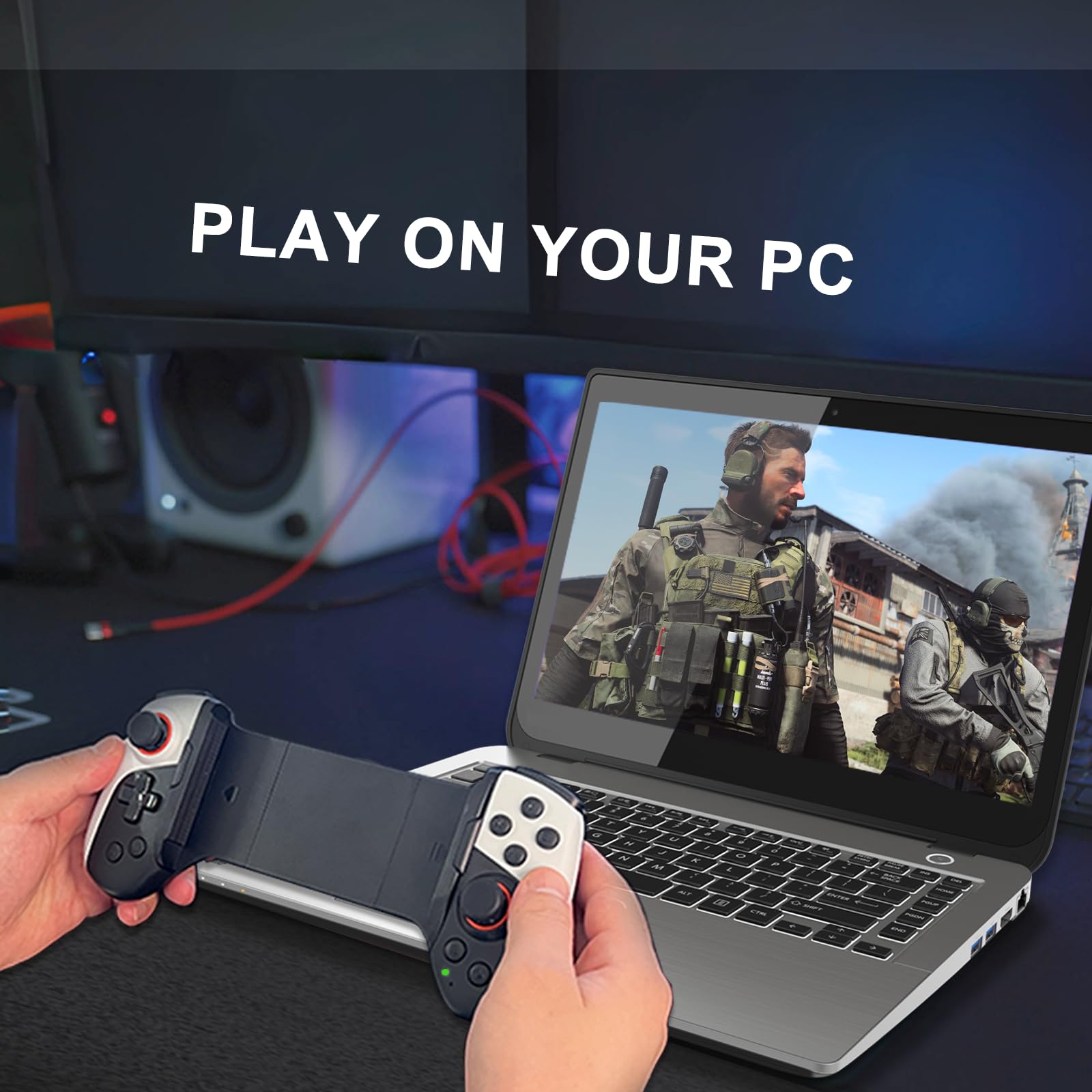 Snail Bear Wireless Gaming Controller - Compatible with iPhone, Android, PC & Nintendo Switch | MFi Certified for Apple Arcade | Retractable Mobile Gamepad for PUBG, Fortnite & Call of Duty Mobile