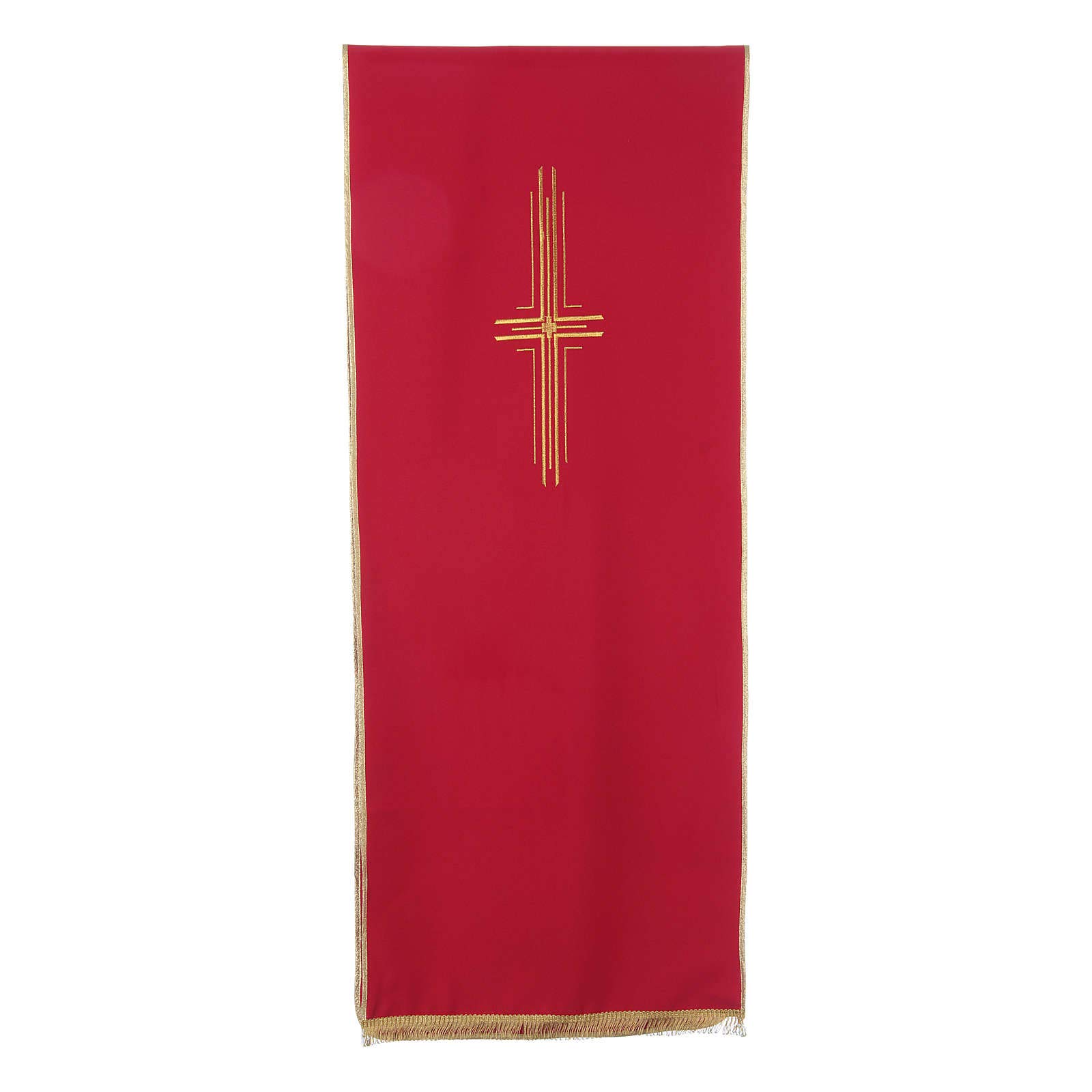 Red Polyester Lectern Cover with Stylized Cross - Perfect for Church Pulpit, Worship Services & Religious Ceremonies