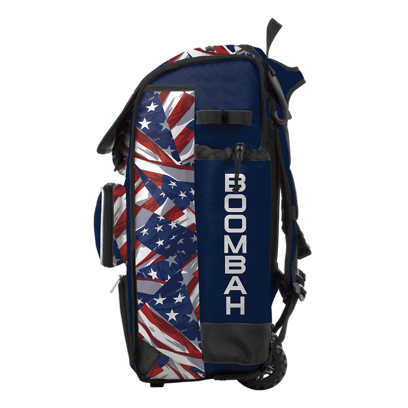 Boombah Hybrid Rolling Catchers Bat Bag - USA Independence Navy/Red/White - Wheeled & Backpack Baseball Equipment for Travel & Games