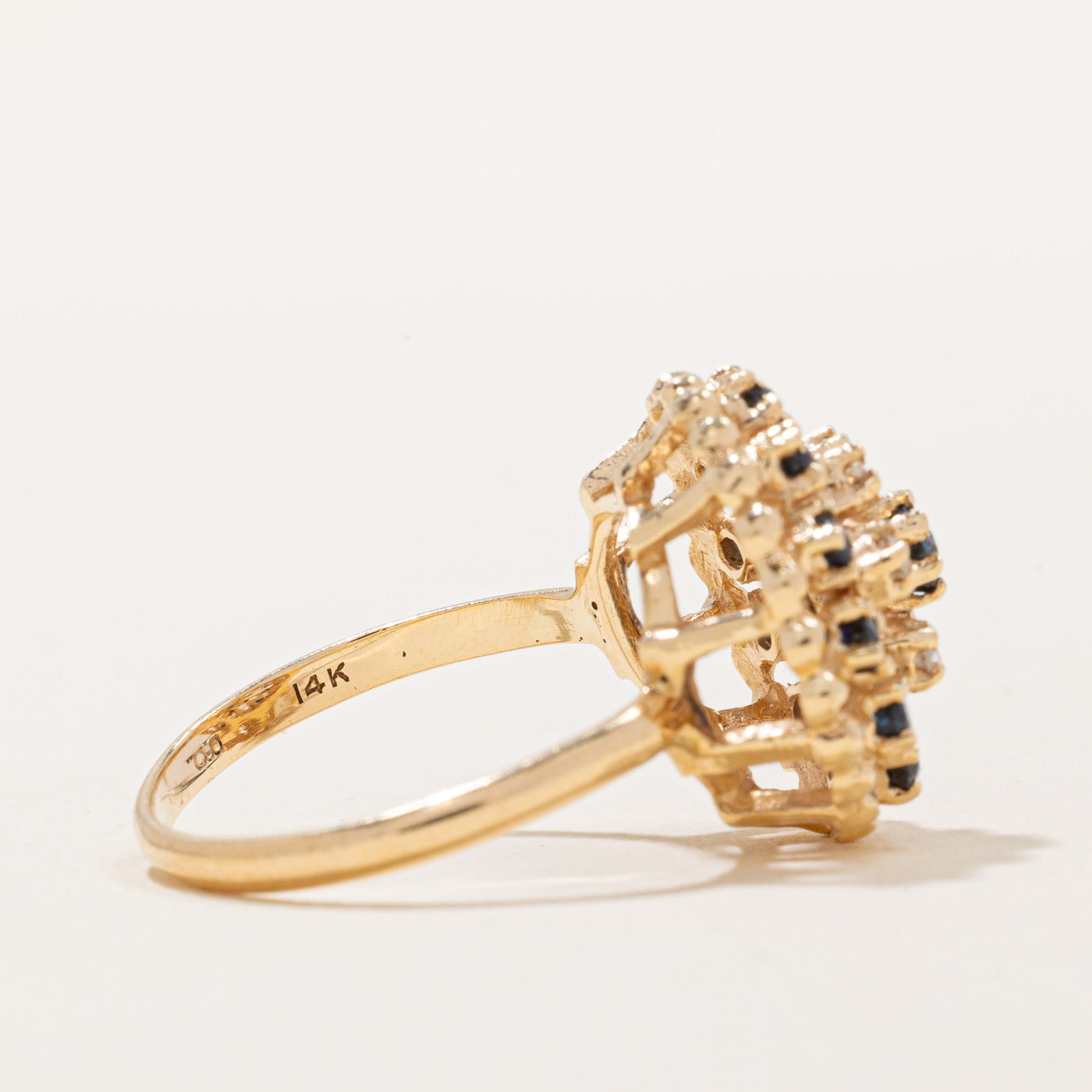 Exquisite 0.35ctw Sapphire & Diamond Ring with 0.06ctw Diamonds - Size 6.5 - Elegant Jewelry for Engagement, Anniversary & Special Occasions