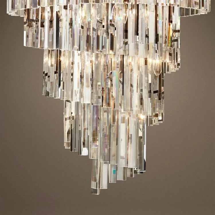 Elegant Luxury Tiered Crystal Chandelier for Foyer Entryway - Modern Dimmable Lighting Fixture for Grand Hallway, Staircase & Formal Dining Room