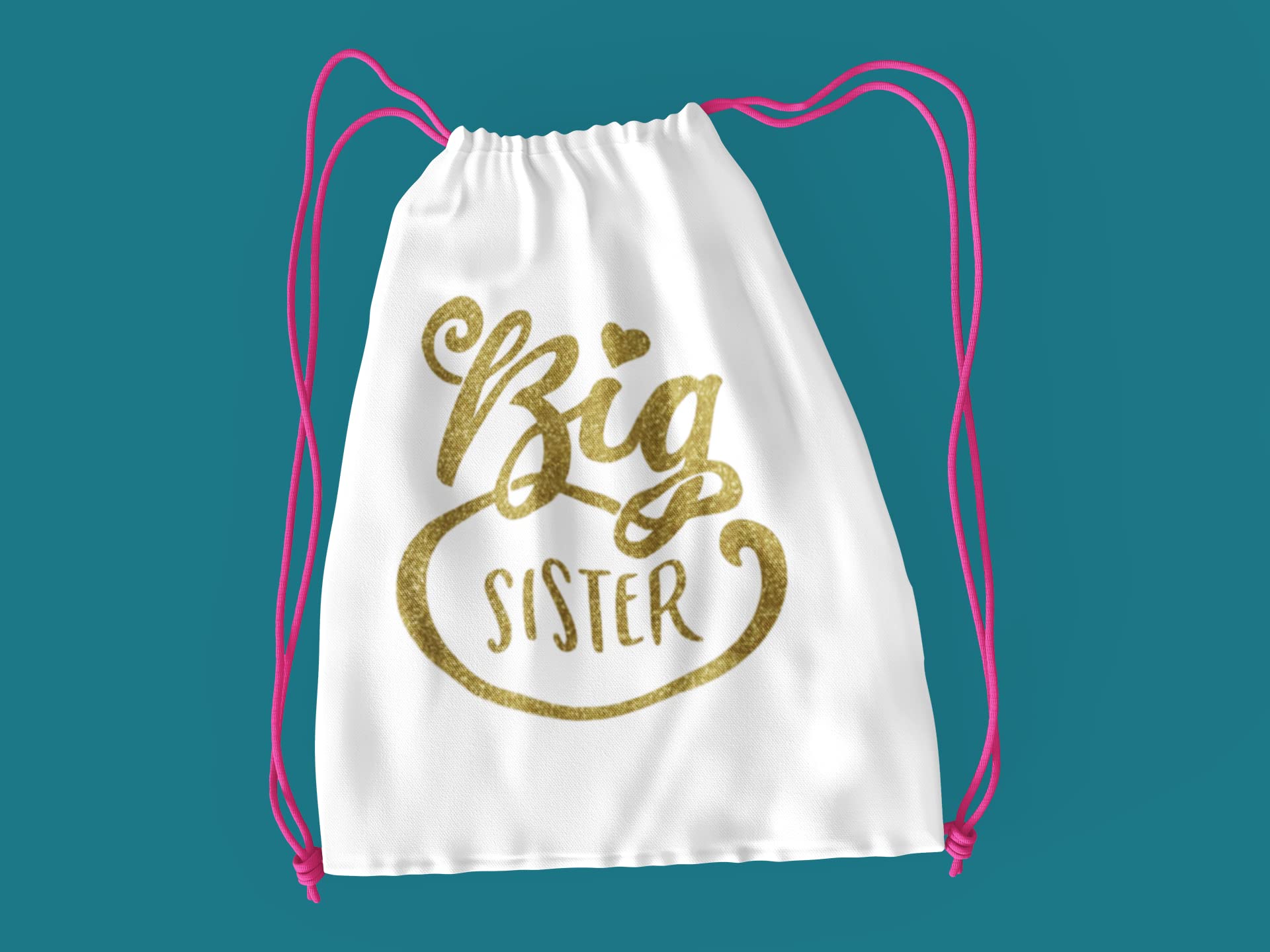 Big Sister Iron On Decal - Heat Transfer Vinyl Patch for Family Shirts - New Sister Graphic Design - Ready to Press DIY Craft - Old Gold Glitter Style - Perfect for Sibling Matching Outfits, Birthday Gifts & Family Reunion Apparel