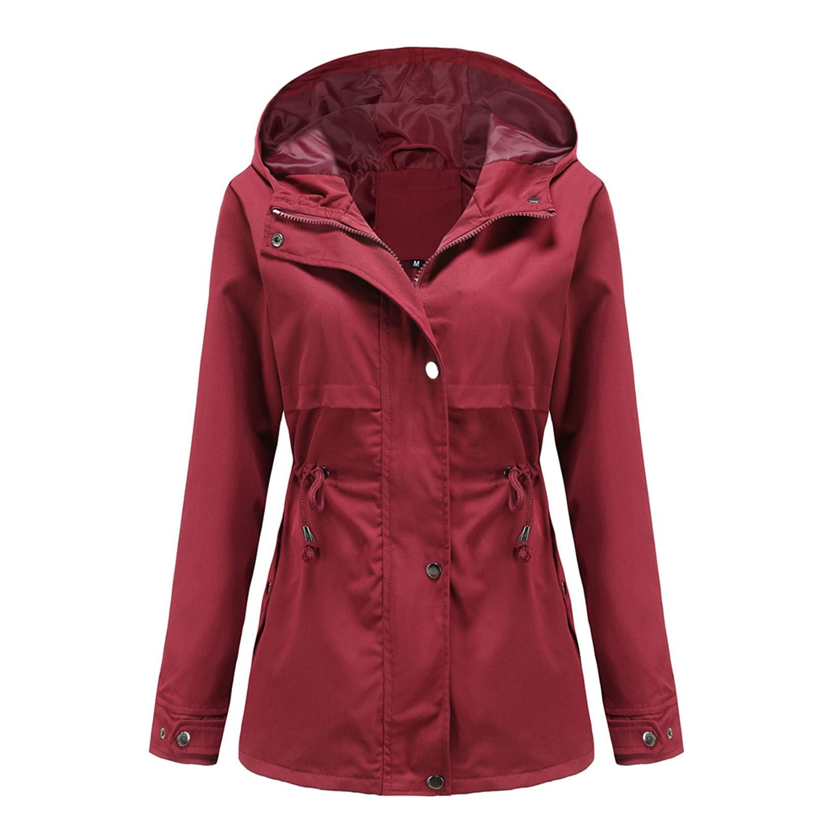 DOSLAVIDA Women's Lightweight Waterproof Rain Jacket with Hood - Windproof Trench Coat for Outdoor Activities, Hiking, Camping & Commuting