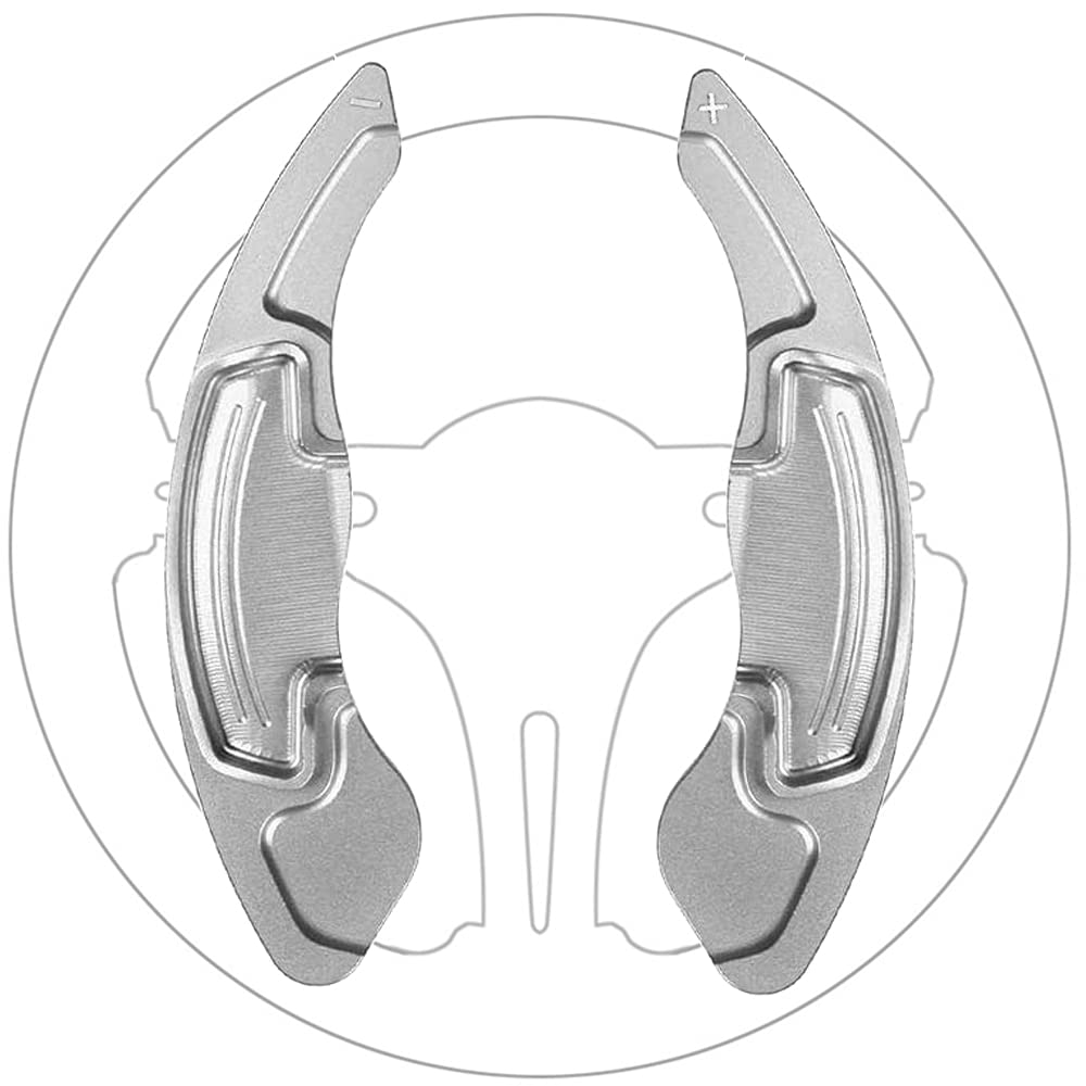 Aluminum Steering Wheel Paddle Shifter Extensions 2Pcs Set (Silver) - Compatible with Honda Civic 2016-2021, Accord, Odyssey, CR-V & Acura MDX, RDX - Enhance Driving Experience for Racing & Daily Commute