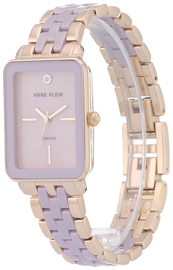 Anne Klein Women's Genuine Diamond Dial Ceramic Bracelet Watch - Luxury Stainless Steel Dress Watch for Women, Water Resistant & Elegant Gift for Her - Perfect for Office, Party & Special Occasions