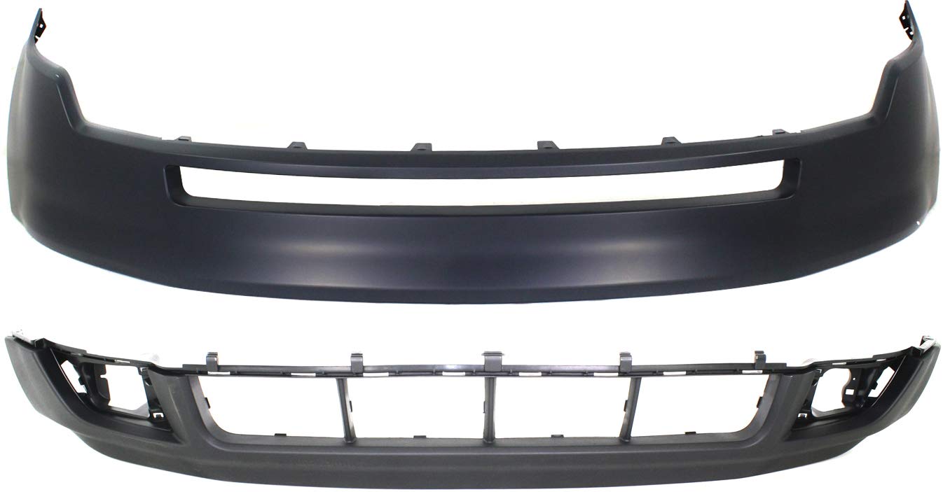Evan Fischer Front, Upper and Lower Bumper Cover Compatible with 2007-2010 Ford Edge - CAPA Certified Replacement Parts FO1015105C & FO1014106C | Perfect for Accident Repair and Vehicle Restoration